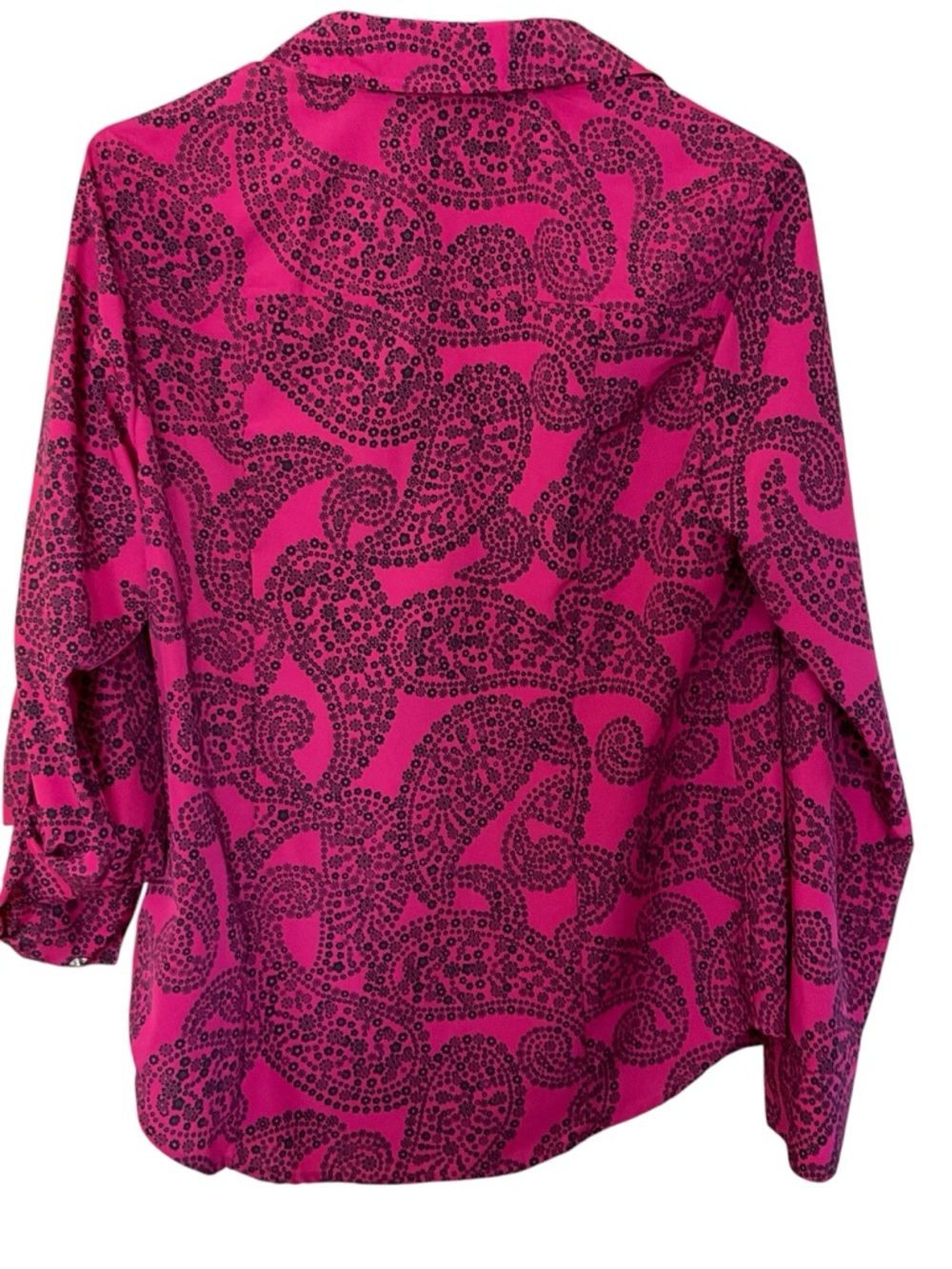 Michael Kors Pink Paisley Zip Front Blouse Top Button Pocket Lightweight S - Picture 5 of 9